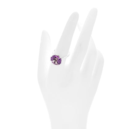 Tiffany Sterling Silver Amethyst Sparklers Octagonal Cocktail Ring 56 7.5 2 of 6