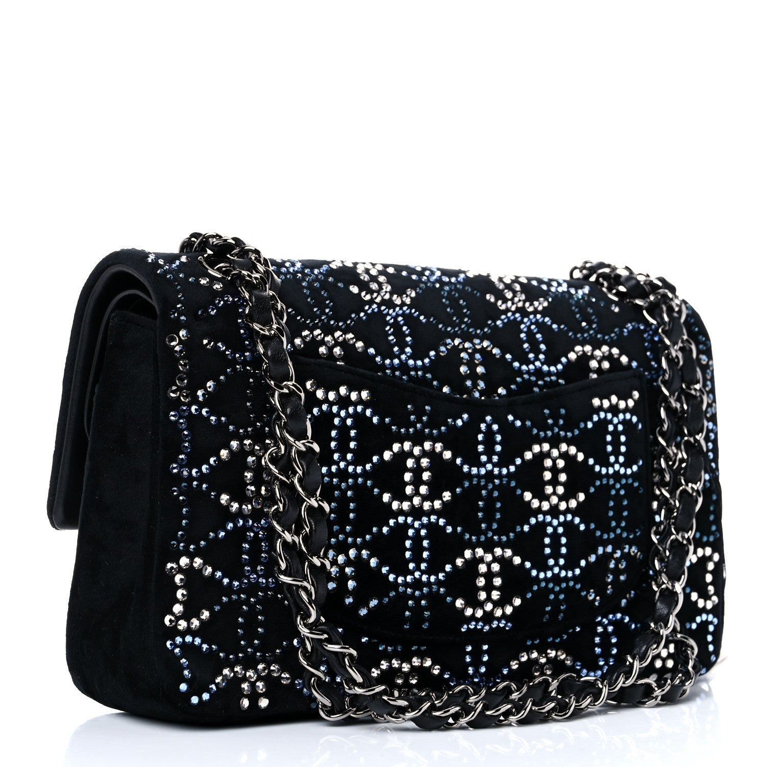 Chanel Velvet Crystal Medium Double Flap Black 4 of 9