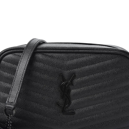 Saint Laurent Grain De Poudre Matelasse Monogram Mini Lou Camera Bag Black 9 of 10