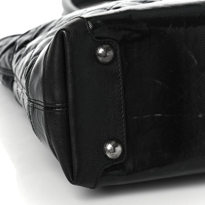 Chanel Calfskin Coated Canvas Quilted Tote Black 7 of 10