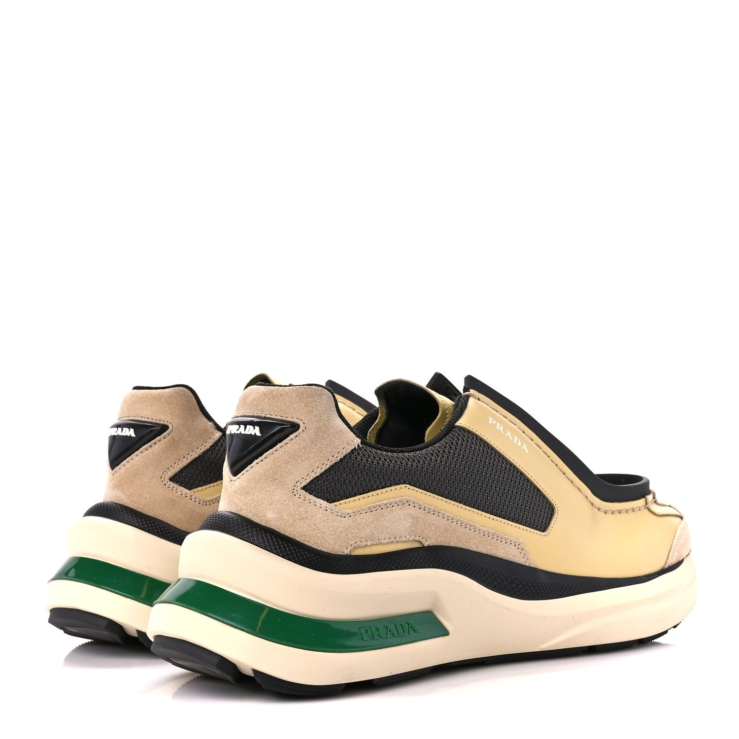 Prada Spazzolato Rois Bike Fabric Mens Sneakers 8 Quarzo Mango 4 of 8