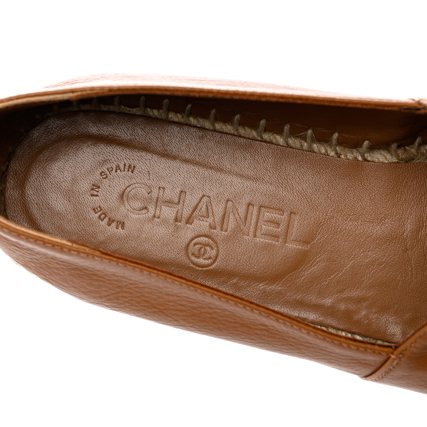 Lambskin CC Espadrilles 38 Light Brown
