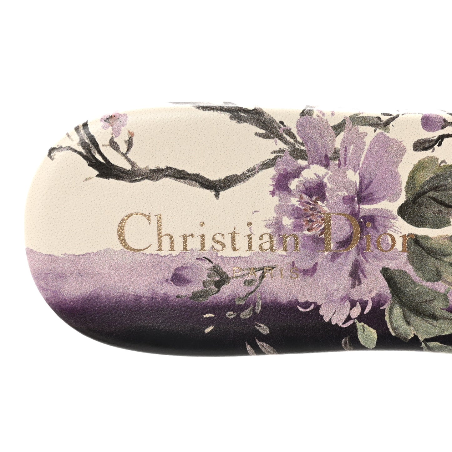 Canvas Pivoine Embroidered Dway Mules Slide Sandals 37 Off White Violet