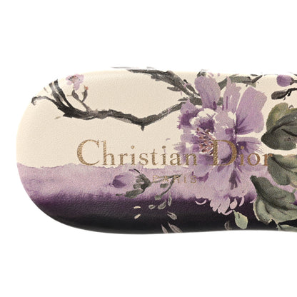Christian Dior Canvas Pivoine Embroidered Dway Mules Slide Sandals 37 Off White Violet 8 of 9