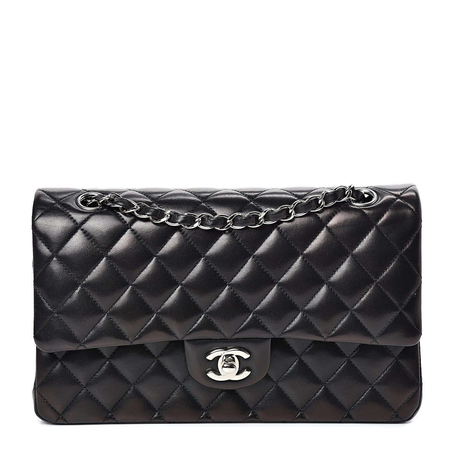 Chanel Lambskin Quilted Medium Double Flap Black 1 of 13