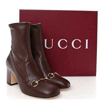 Gucci Nappa Horsebit Ankle Boots 37.5 New Chocolate 9 of 9
