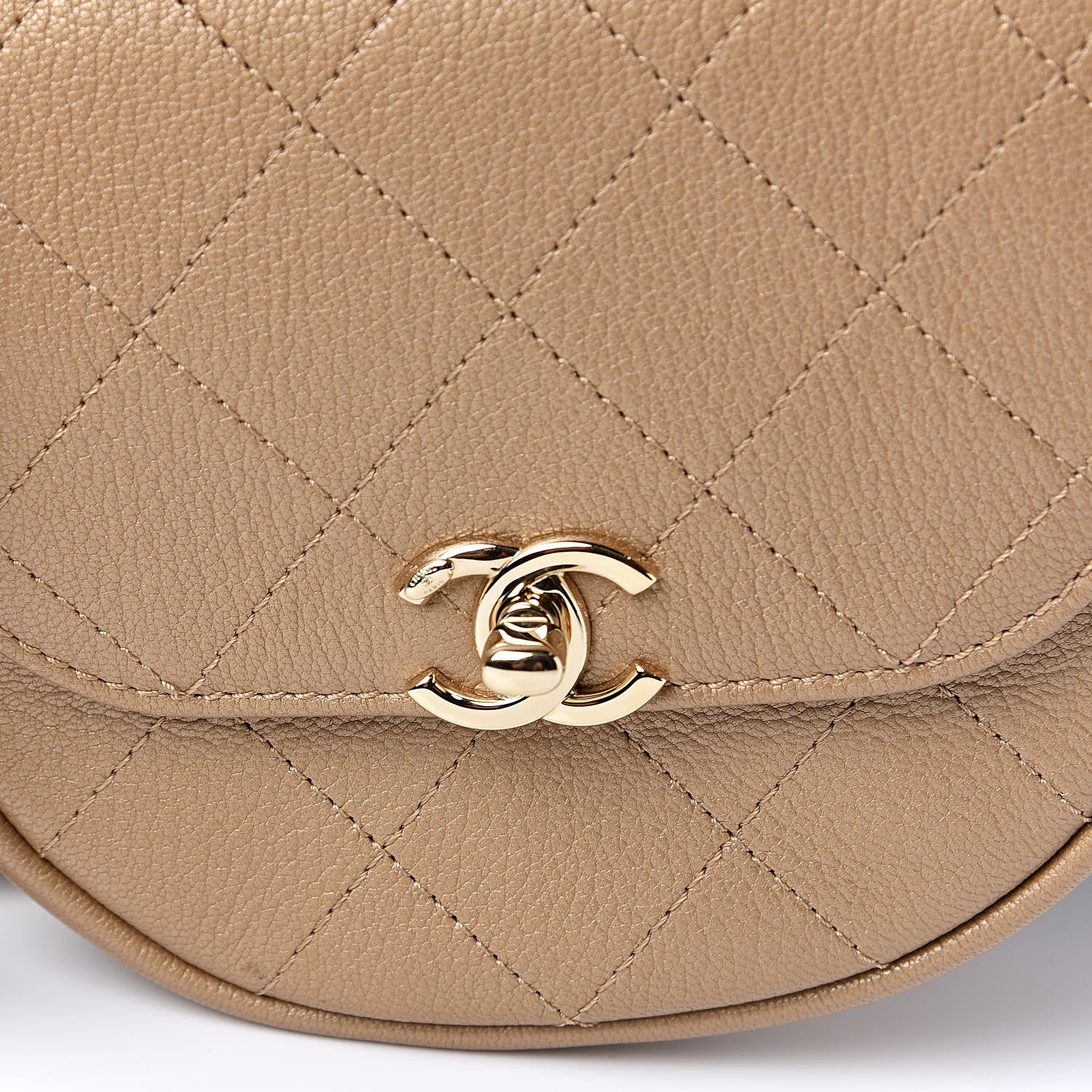 Chanel Goatskin Stitched Casual Trip Messenger Flap Beige 10 of 11
