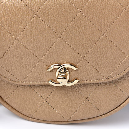Chanel Goatskin Stitched Casual Trip Messenger Flap Beige 10 of 11