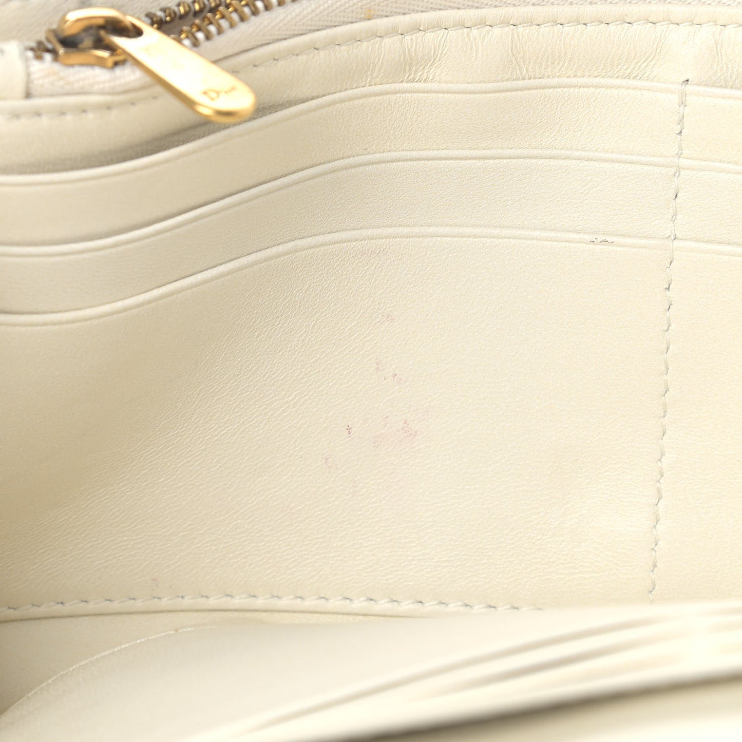 Calfskin Studded Diorama Croisiere Chain Wallet White