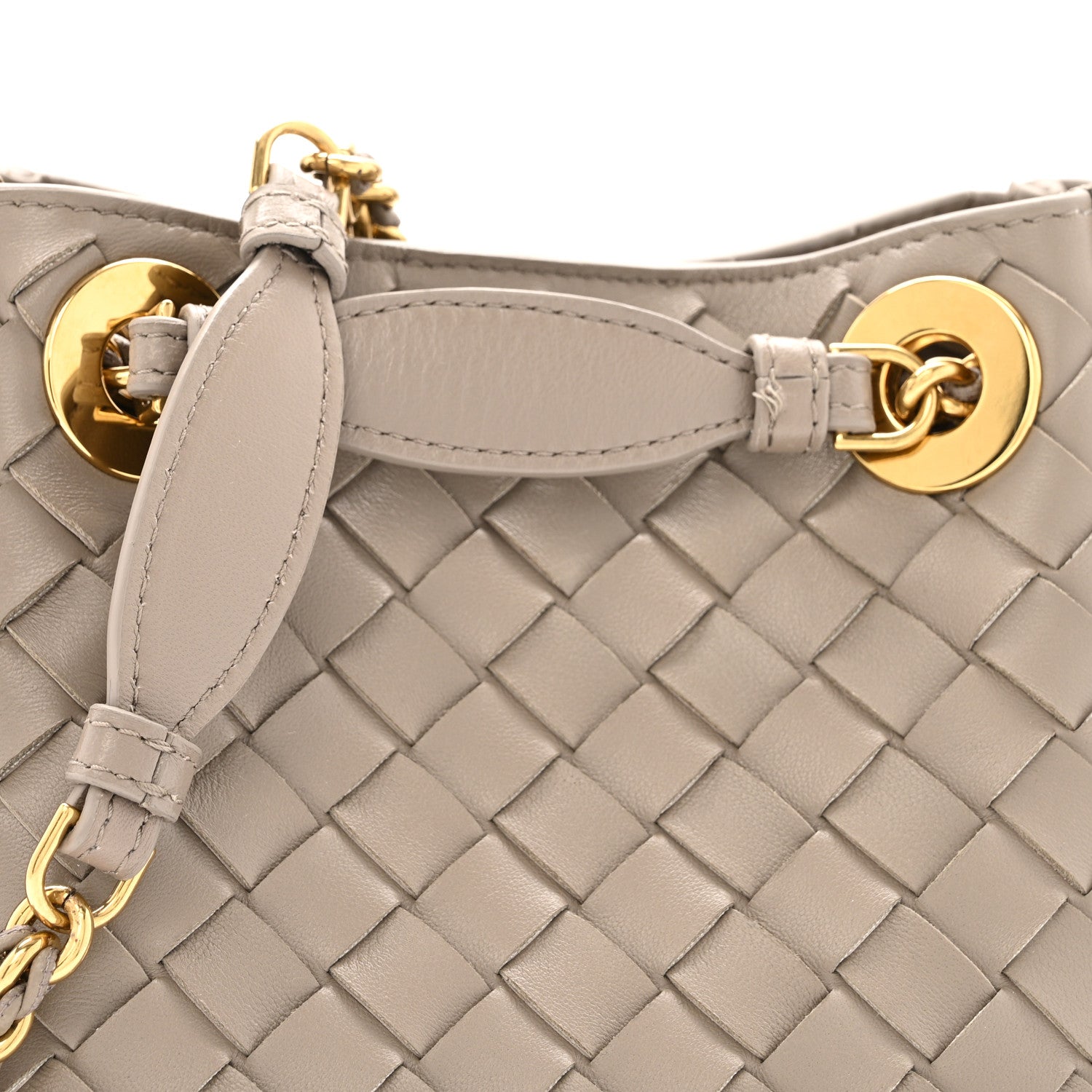 Bottega Veneta Nappa Intrecciato Small Parachute Chain Shoulder Bag Stone 7 of 12