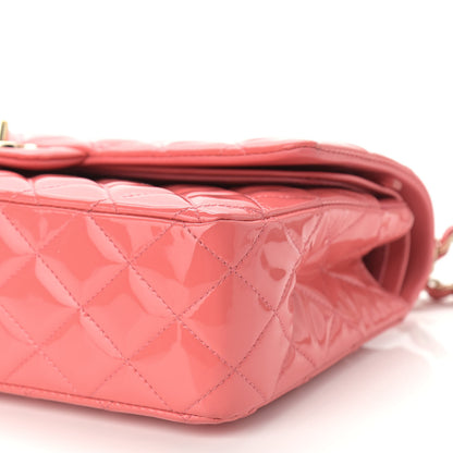 Chanel Patent Quilted Medium Double Flap Pink 8 of 11