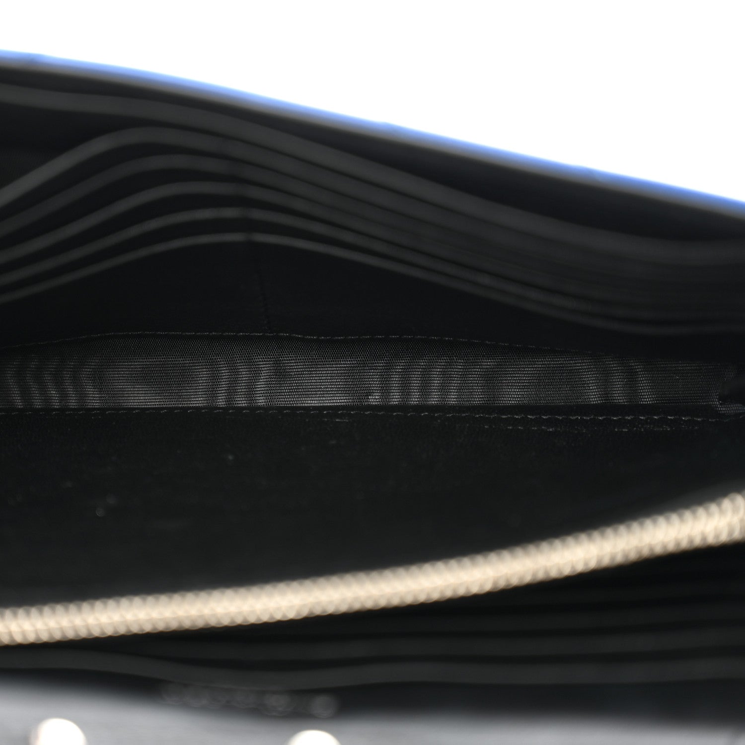 Saint Laurent Patent Grain De Poudre Matelasse Chevron Monogram Chain Wallet Blue Majorelle 6 of 16