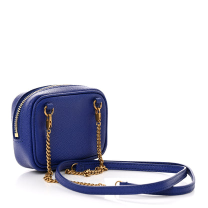 Saint Laurent Grain De Poudre Matelasse Monogram Baby Lou Camera Bag Sapphire Blue 3 of 9