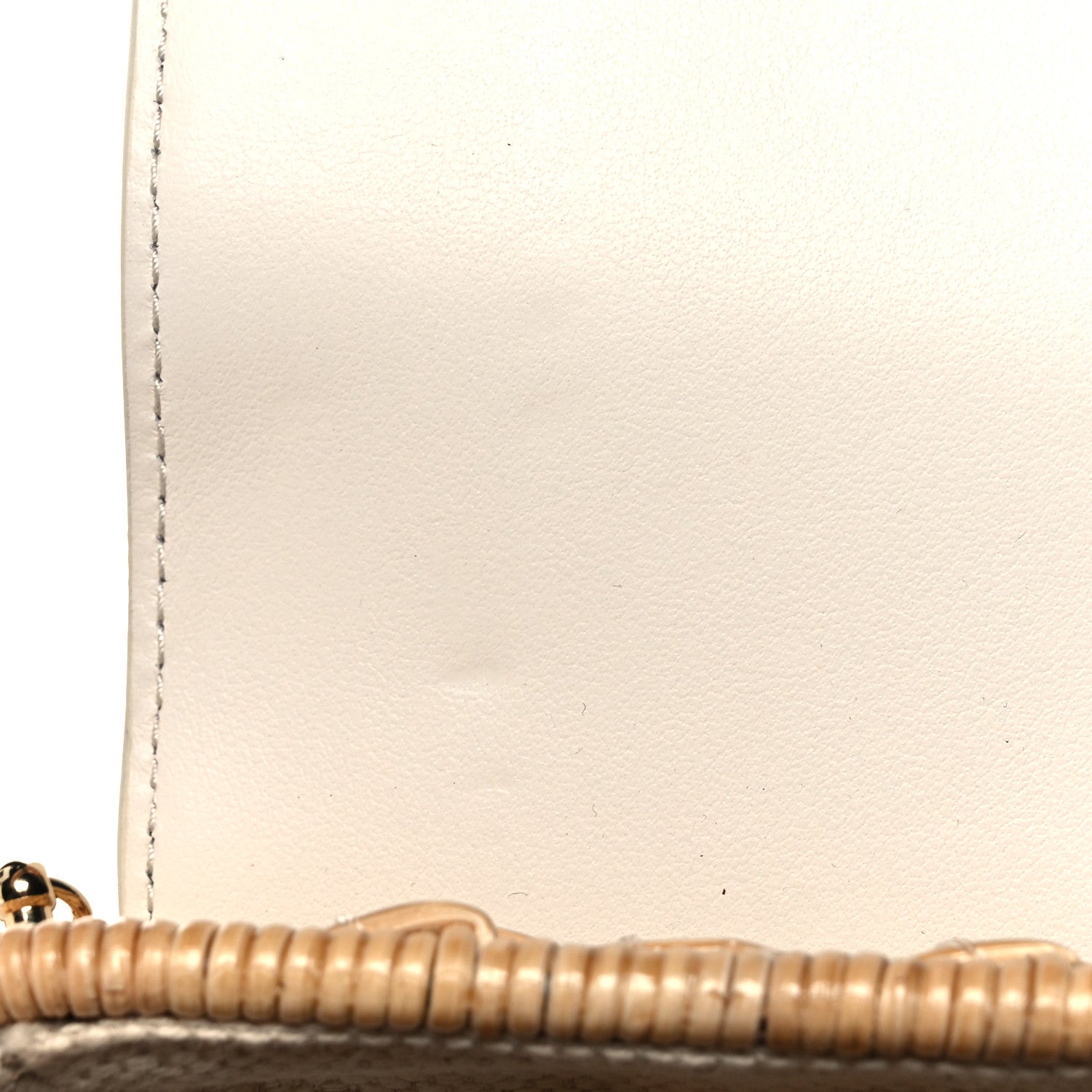 Prada Wicker Calfskin Mini Pouch Naturale White 7 of 8
