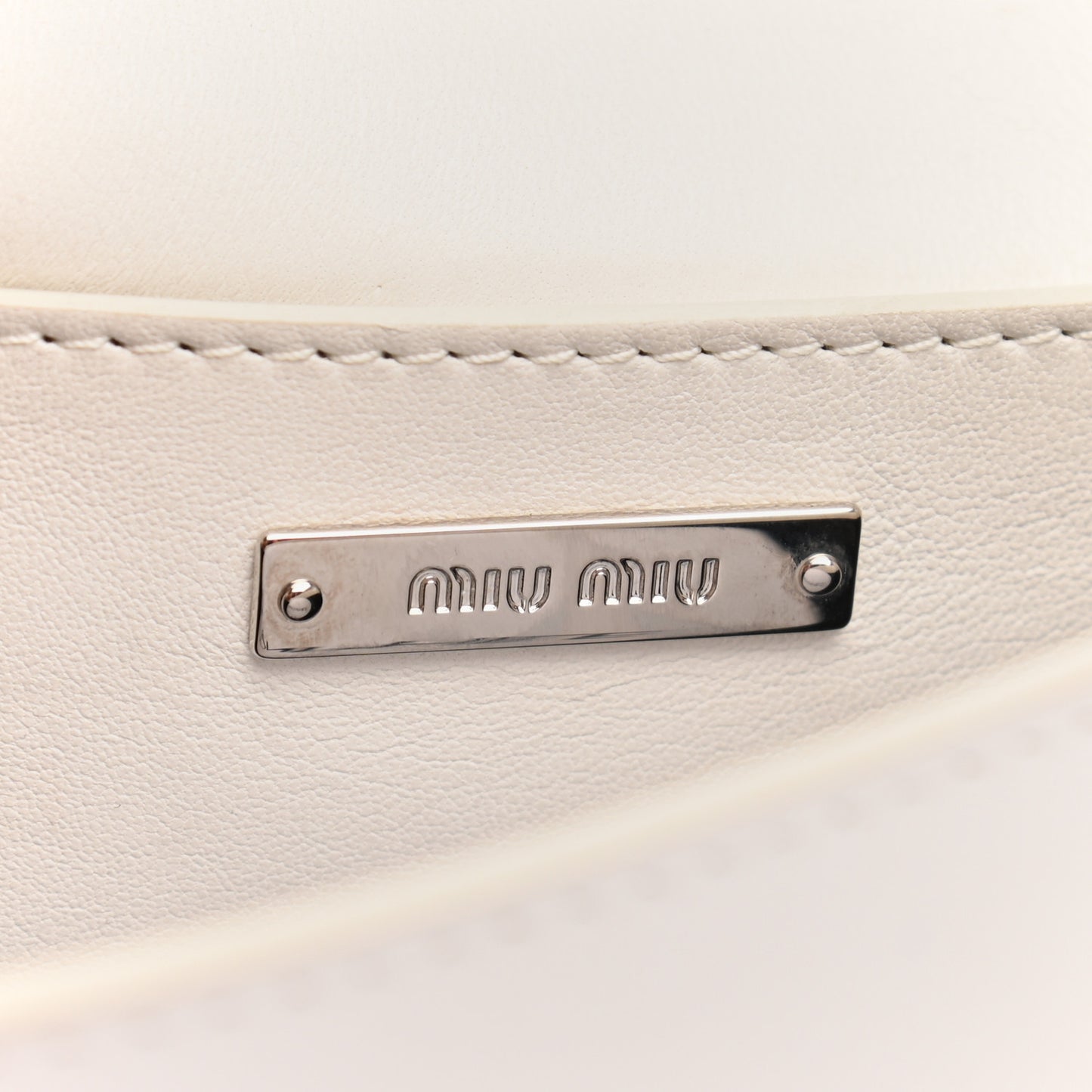 Nappa Matelasse Crystal Embellished Shoulder Bag White