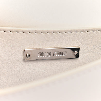 Miu Miu Nappa Matelasse Crystal Embellished Shoulder Bag White 12 of 13