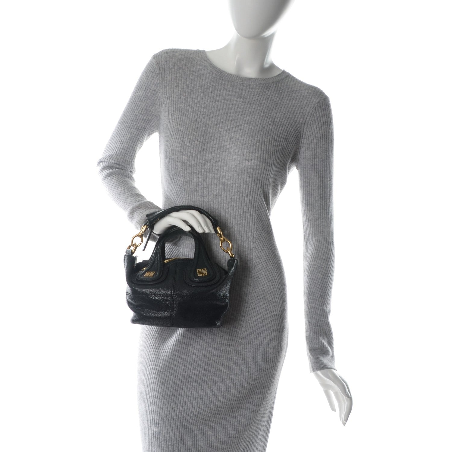 Givenchy Calfskin Stingray Embossed Micro Nightingale Black 2 of 8