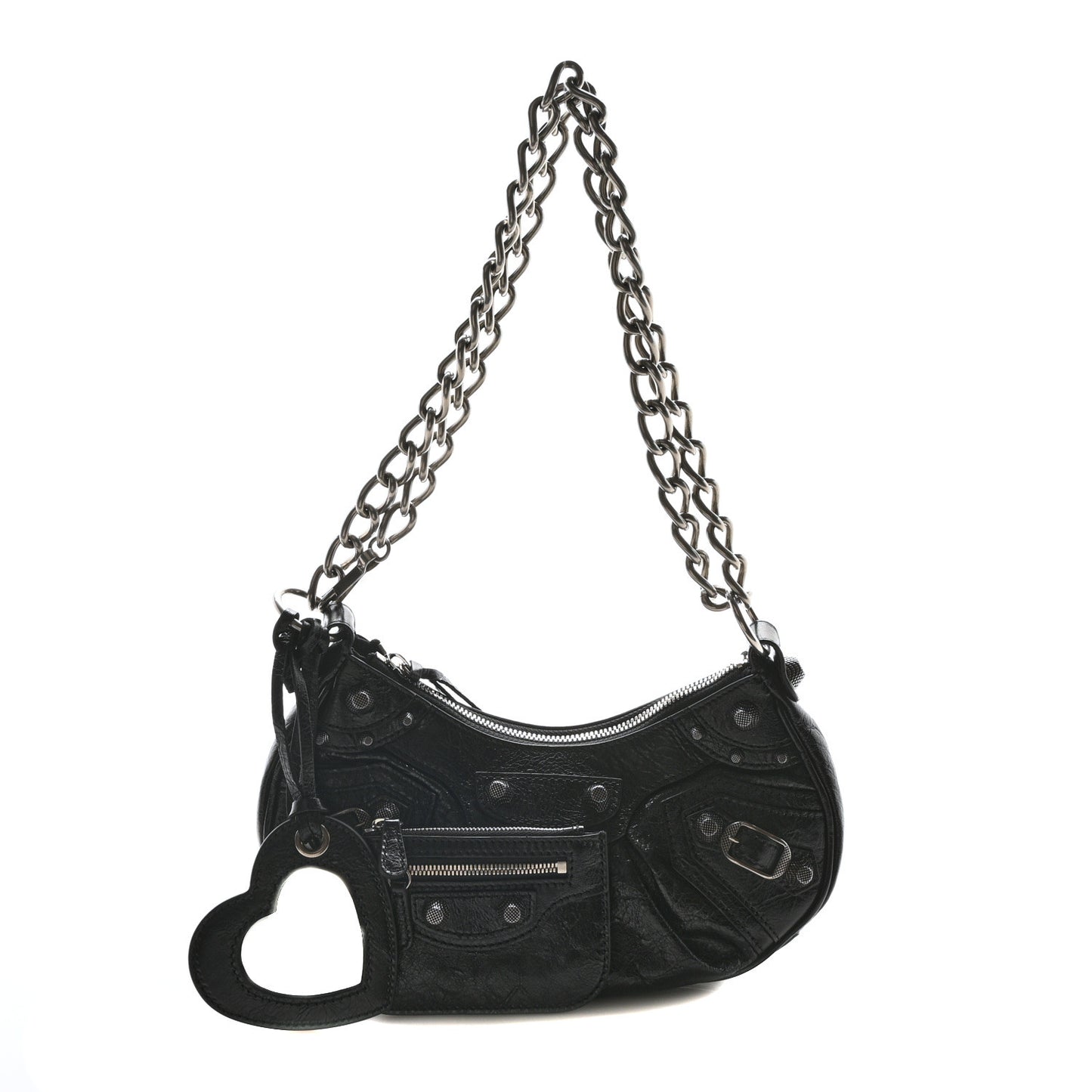 Agneau Arena Le Cagole Chain Shoulder Bag XS Black