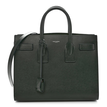 Saint Laurent Grained Calfskin Small Sac De Jour Dark Vert 1 of 13