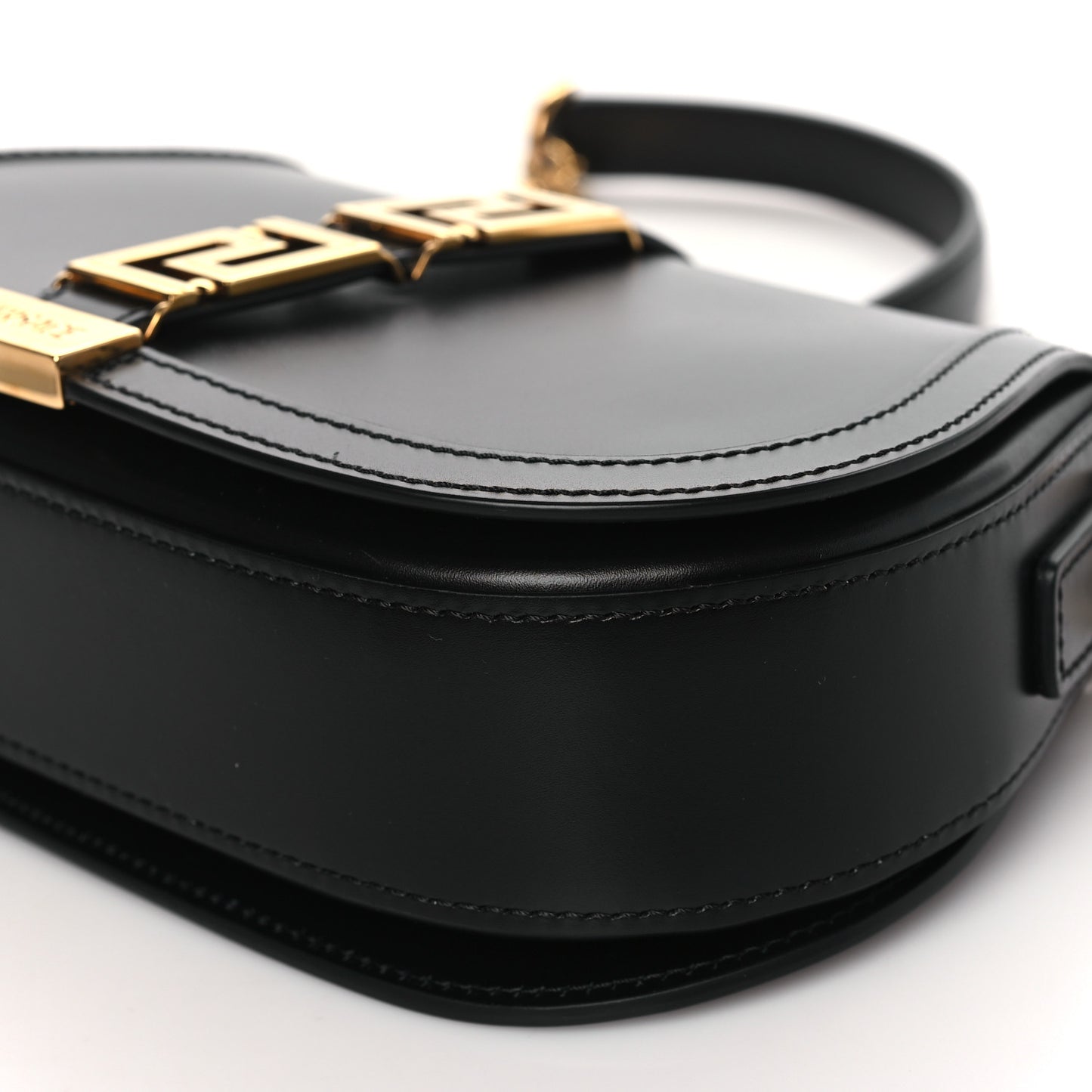 Calfskin Medium Greca Goddess Shoulder Bag Black