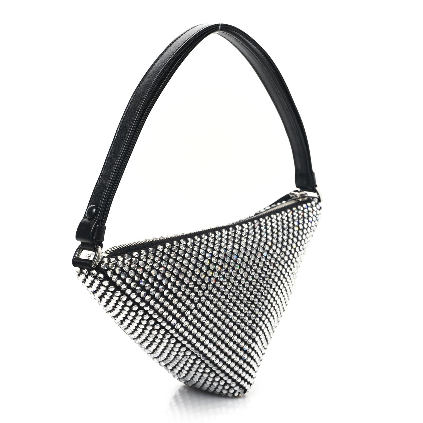 Satin Crystal Triangle Pouch Cristal