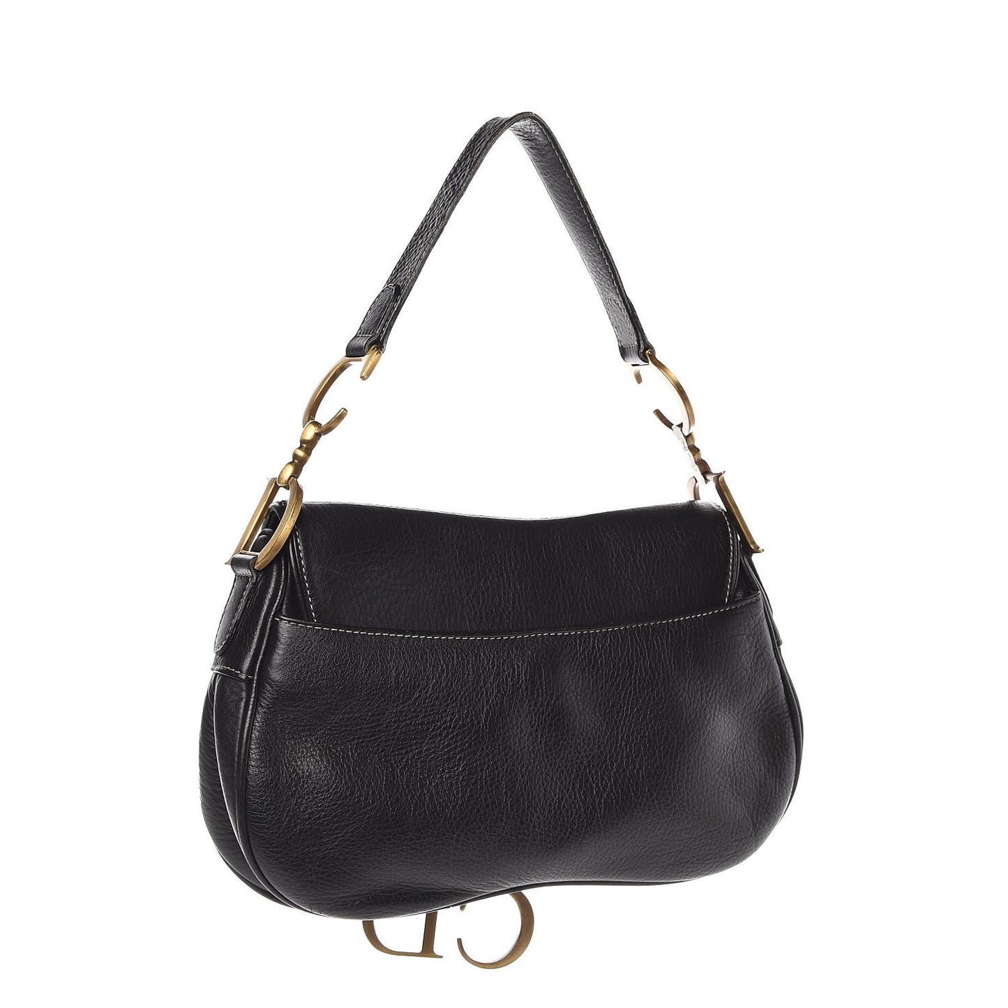 Calfskin Double Saddle Bag Black