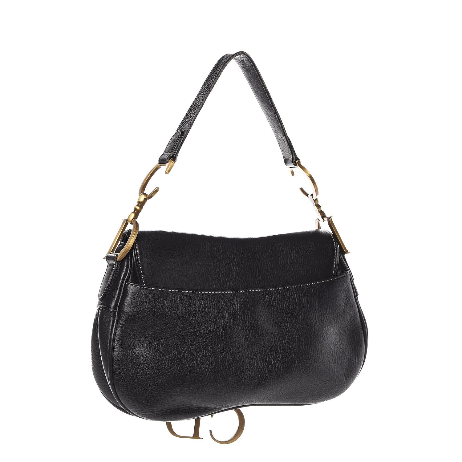 Christian Dior Calfskin Double Saddle Bag Black 3 of 11