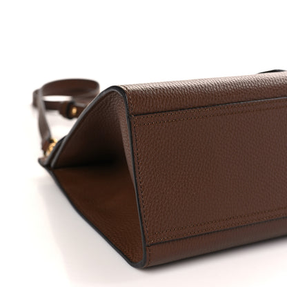 Gucci Calfskin Small GG Marmont Top Handle Bag Brown 8 of 9