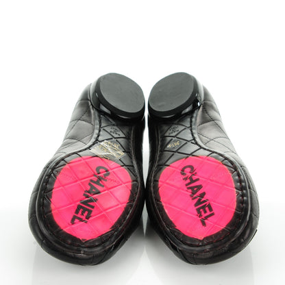 Chanel Lambskin Quilted Cambon Ballerina Flats 36.5 Black 5 of 9