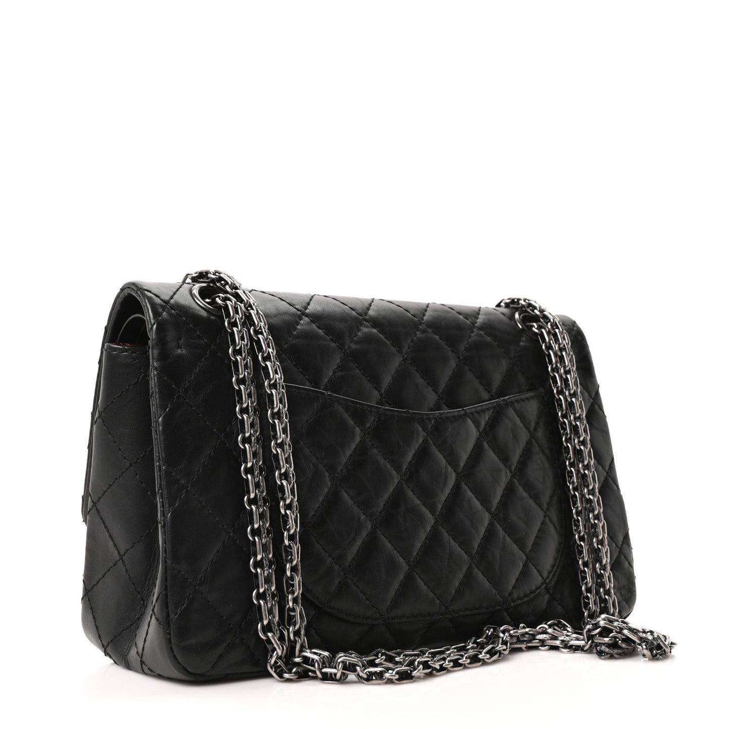 Aged Calfskin Quilted 2.55 Reissue 225 Flap Black