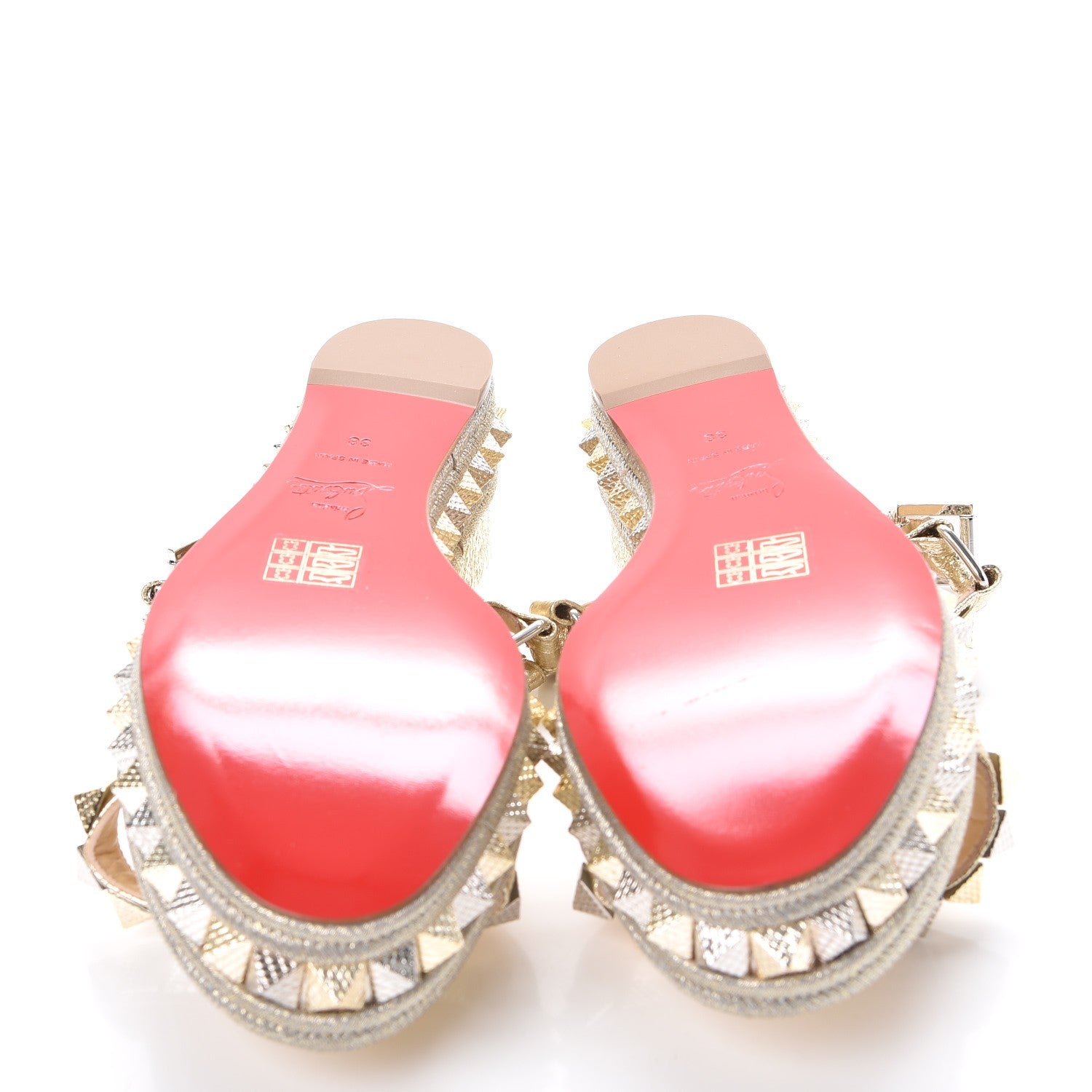 Christian Louboutin Specchio Vintage Pyraclou 60 Platform Sandals 38 Platine 5 of 8
