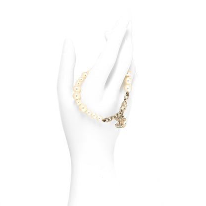 Chanel Pearl Crystal CC Bracelet Gold 2 of 4