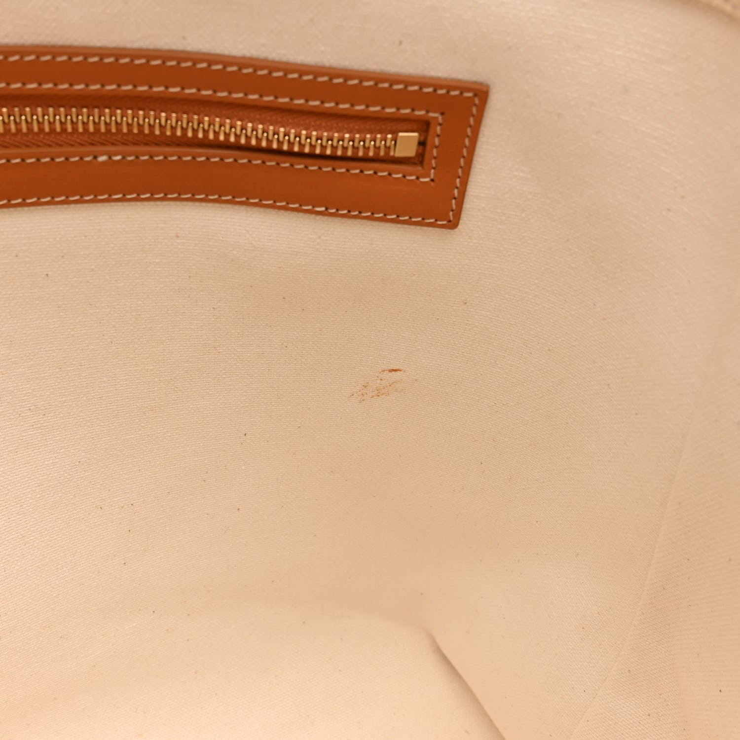 Celine Canvas Calfskin Logo Print Horizontal Cabas Natural Tan 10 of 11