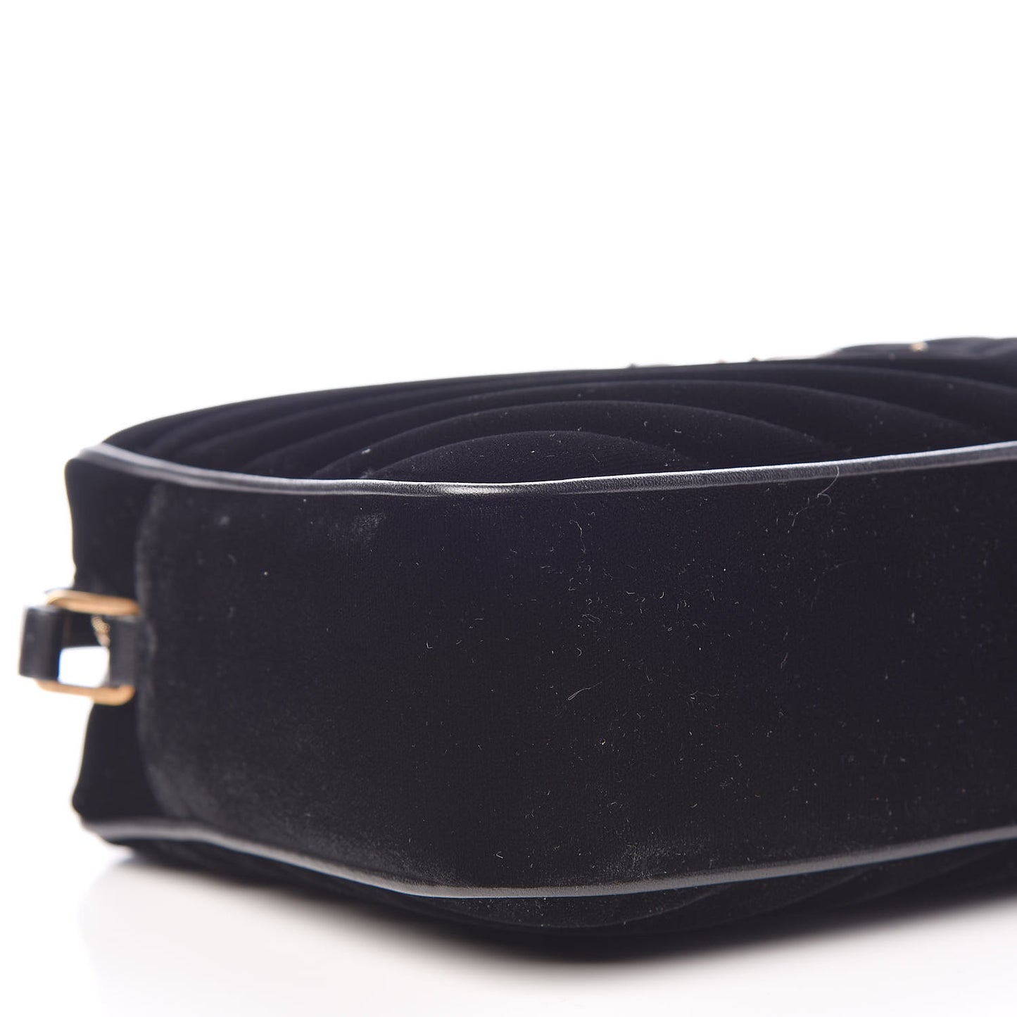 Velvet Matelasse Monogram Lou Camera Bag Black