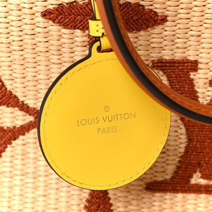 Louis Vuitton Raffia Calfskin Monogram Giant Onthego GM Tan 7 of 11