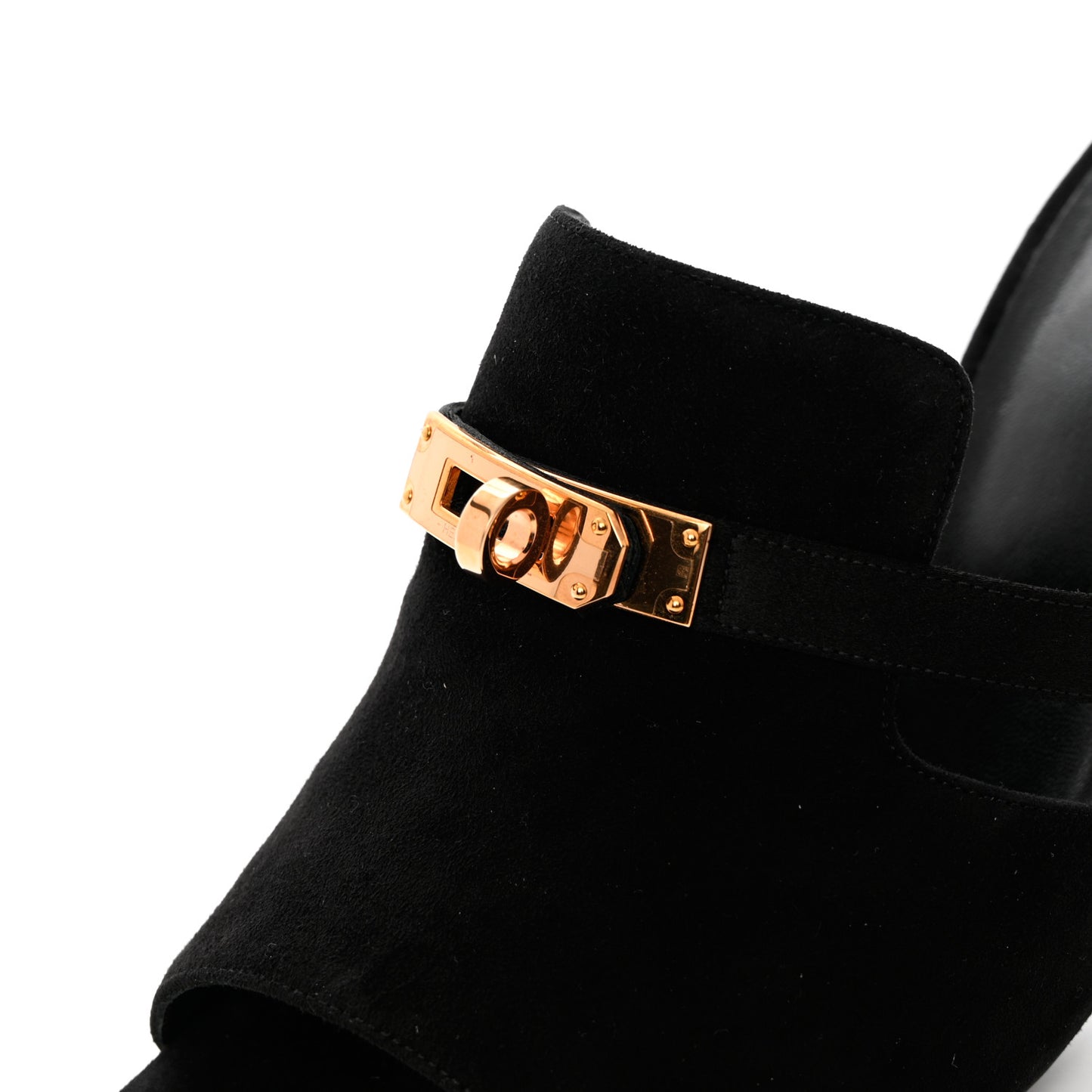 Suede Goatskin Satin Cute Sandals 39.5 Black
