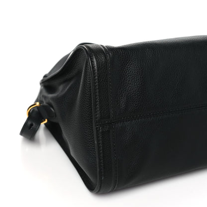 Alexander McQueen Pebbled Calfskin Small Skull Padlock Zip Around Tote Black 9 of 11