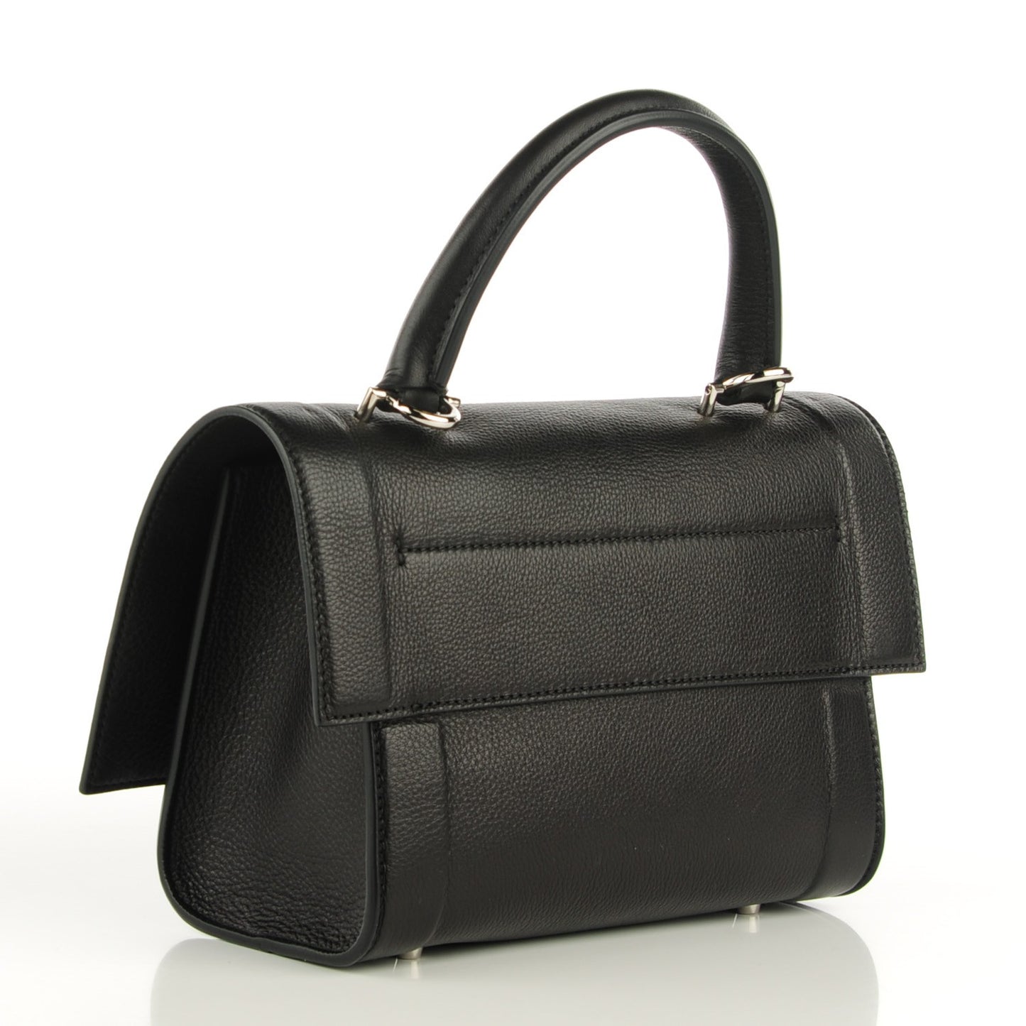 Grained Calfskin Mini Shark Lock Satchel Black