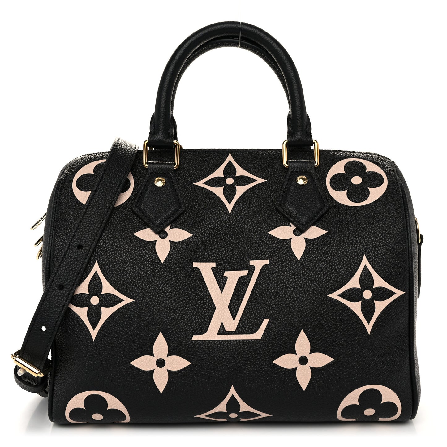 Empreinte Monogram Giant Speedy Bandouliere 25 Black Beige