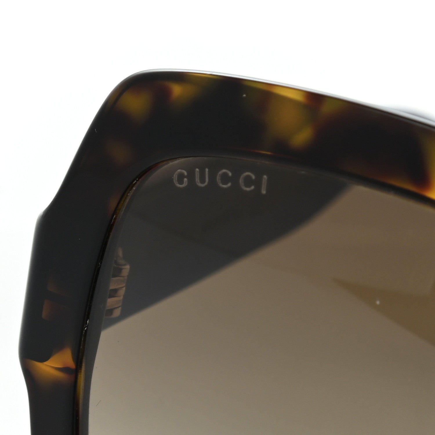 Gucci Oversize Square Web GG 0036S Sunglasses Tortoise 7 of 8