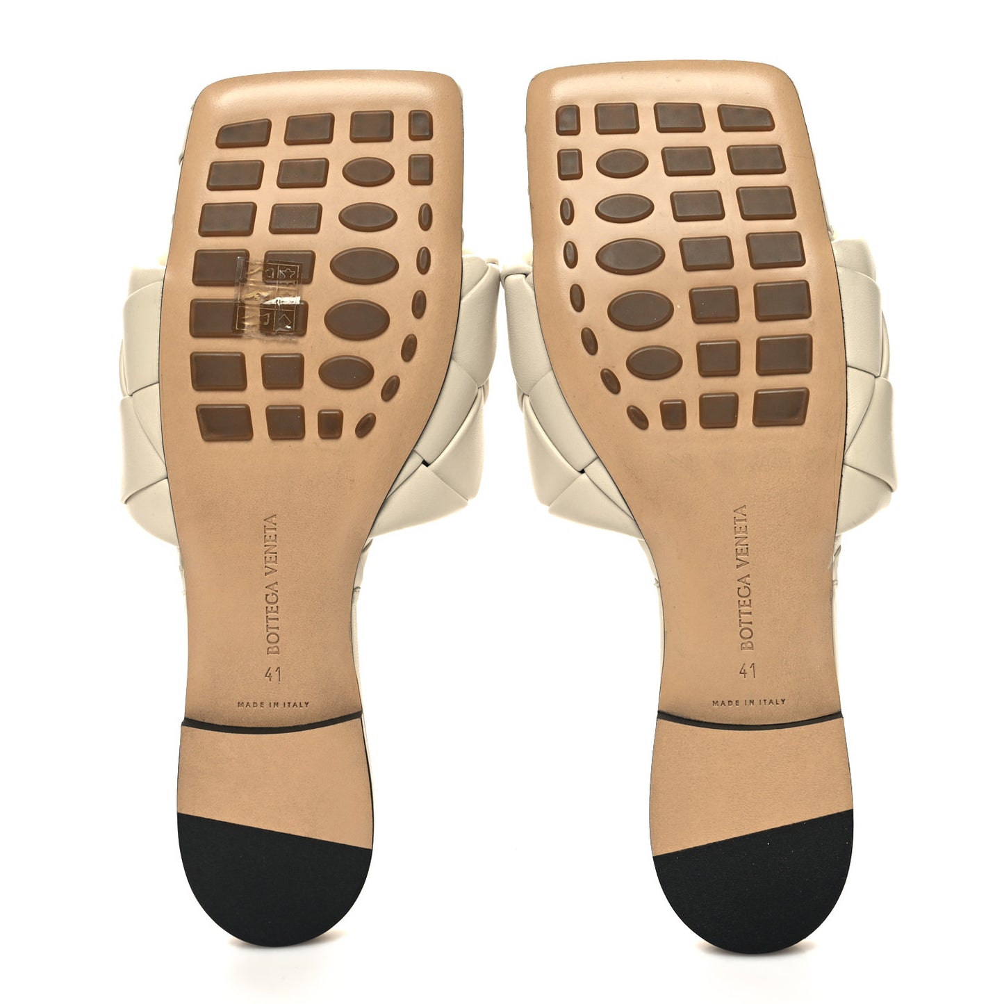 Nappa Maxi Intrecciato Lido Flat Sandals 41 Wax