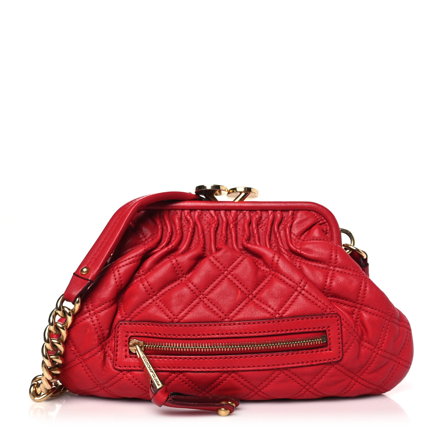 Calfskin Quilted Little Stam Red