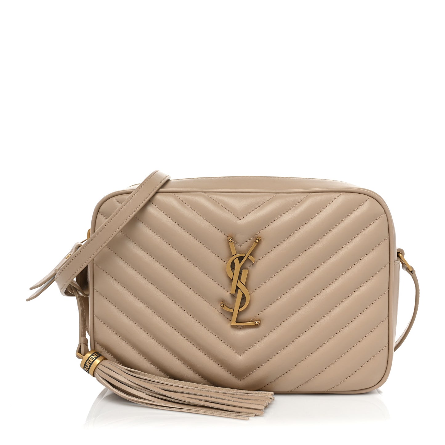 Calfskin Matelasse Monogram Lou Camera Bag Dark Beige