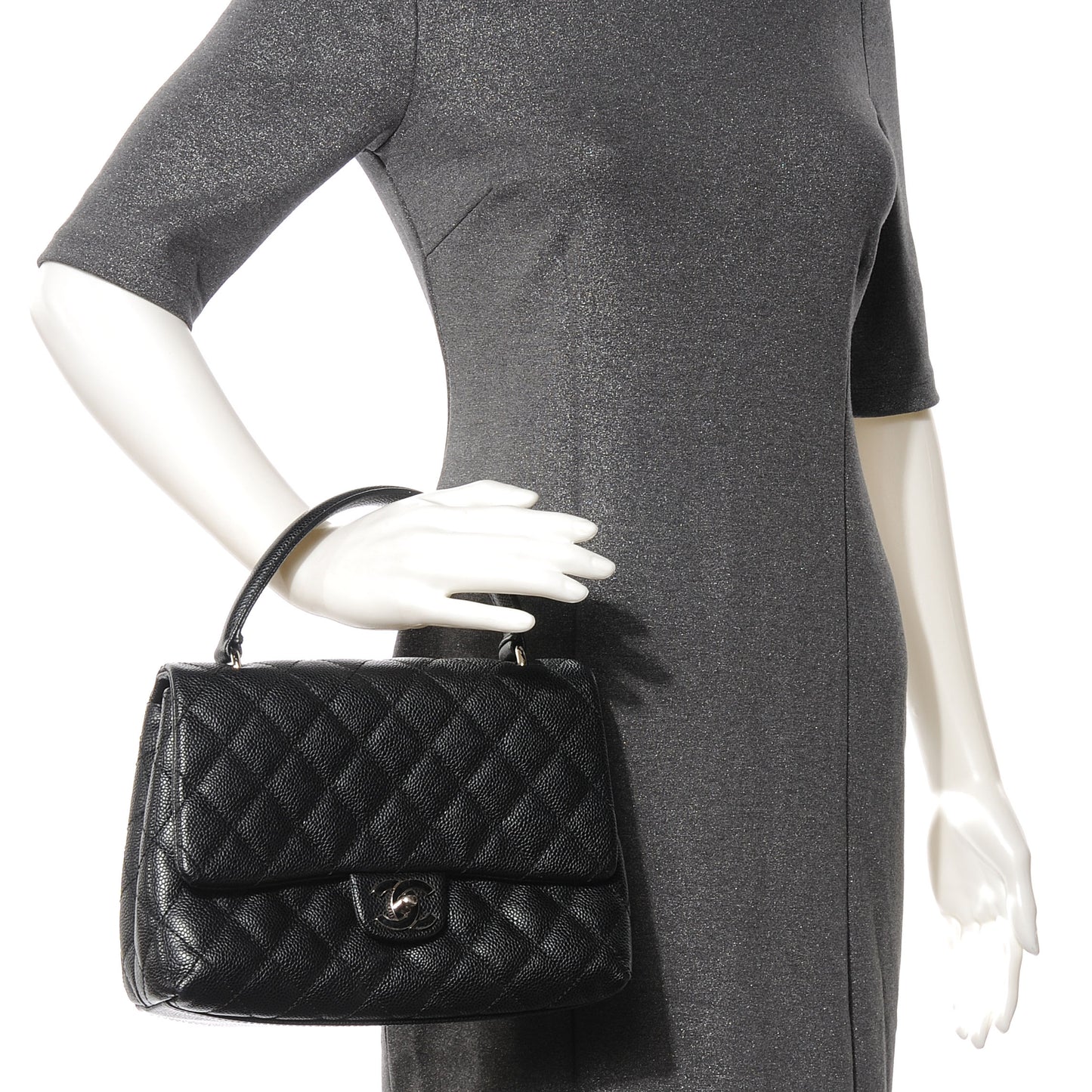Caviar Kelly Flap Bag Black