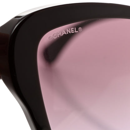 Chanel Acetate Lambskin Crystal Baguette Chain CC Sunglasses 5457-Q-A Burgundy 6 of 9