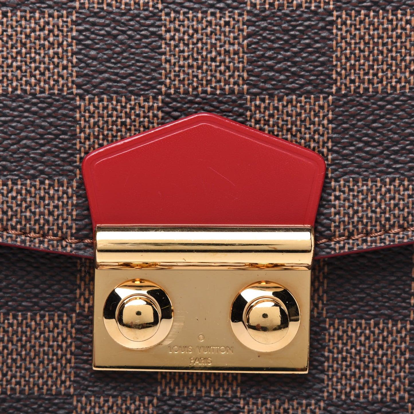 Damier Ebene Caissa Clutch Cherry