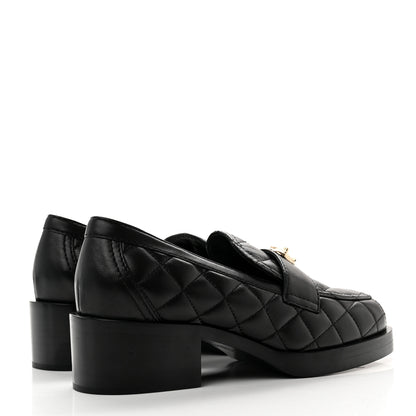 Chanel Lambskin Quilted CC Heart Loafers 36 Black 4 of 8