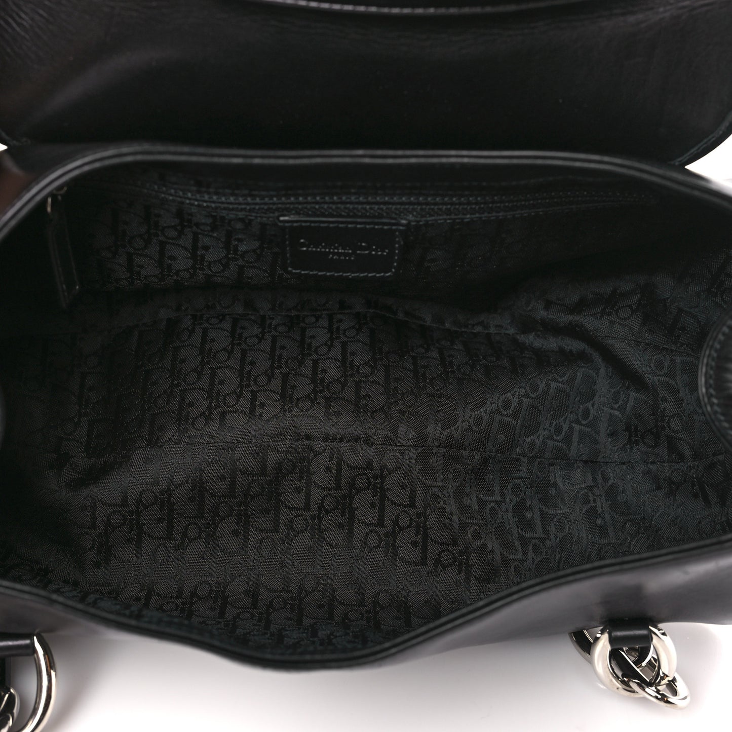 Calfskin Diva Logo Plate Bag Black