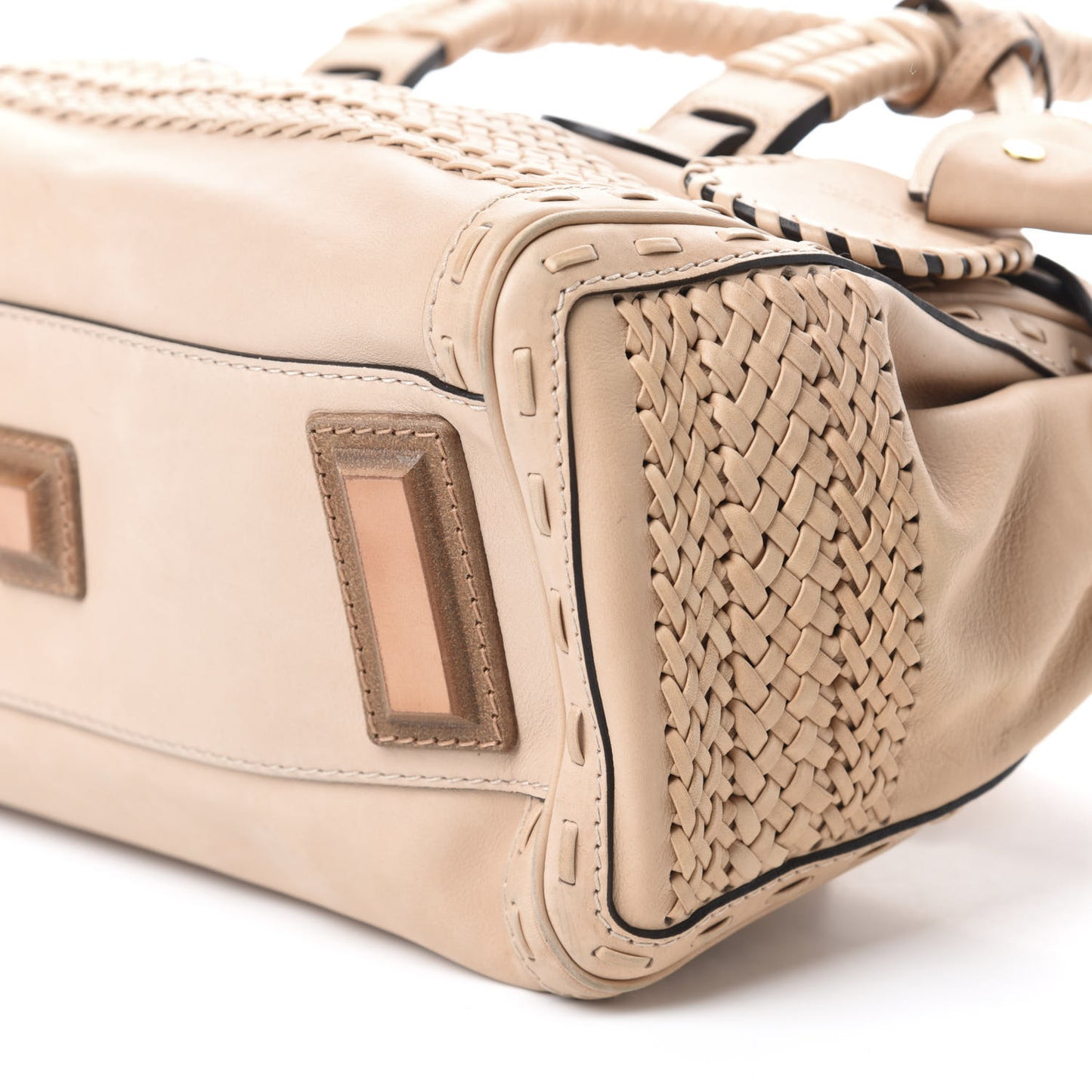 Calfskin Handmade Medium Top Handle Bag Taupe