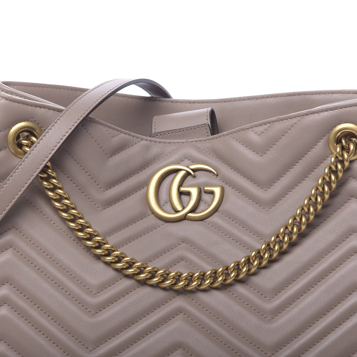 Gucci Calfskin Matelasse Medium GG Marmont Shoulder Tote Bag Porcelain Rose 10 of 12